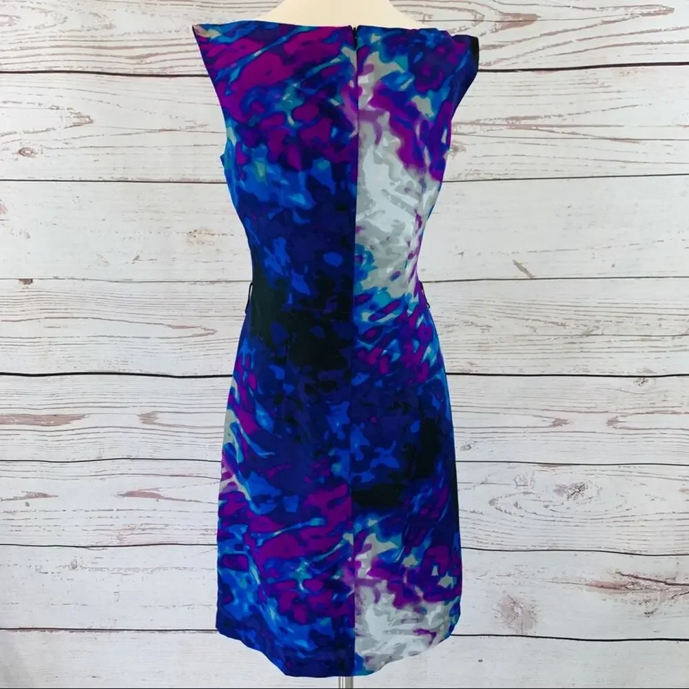 Worthington sheath dress keyhole neckline blue - Picture 4 of 10